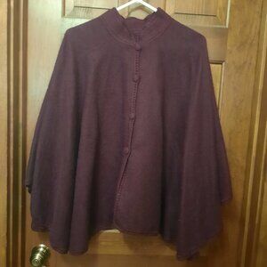 100% Alpaca Poncho / Cape One SIze Purple Unbelievably Soft